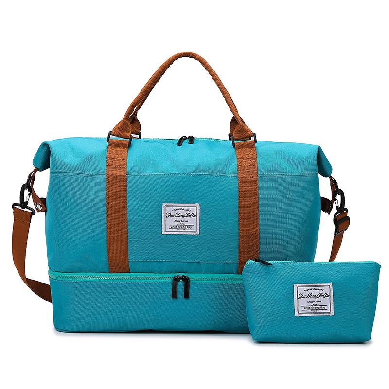 Fashion Contrast Storage Bag Simple Large Capacity Business Travel Bag Wet and Dry Separate Shoe Warehouse Gym Bag