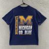 ВИНТАЖНАЯ Мужская футболка Michigan Wolverines Extra Large Синяя Одинарный шов 1992 90-е