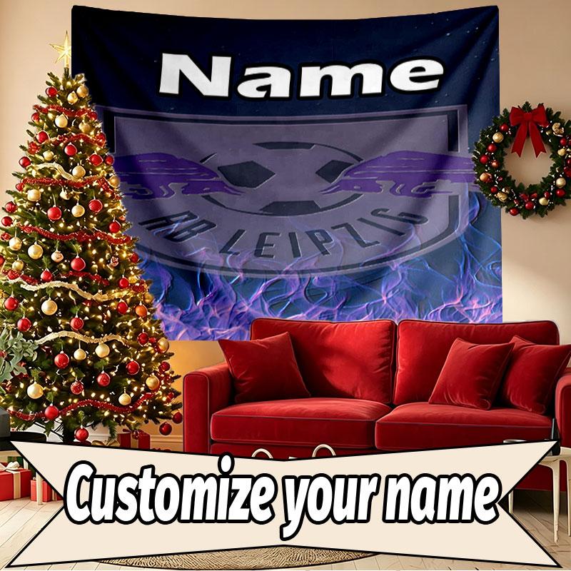 Custom Name Personalized RB Leipzig Print Tapestry, Wall Art Decor, Bedroom, Dorm, Apartment, LivingRoom, Party Backdrop, Gift for Birthday