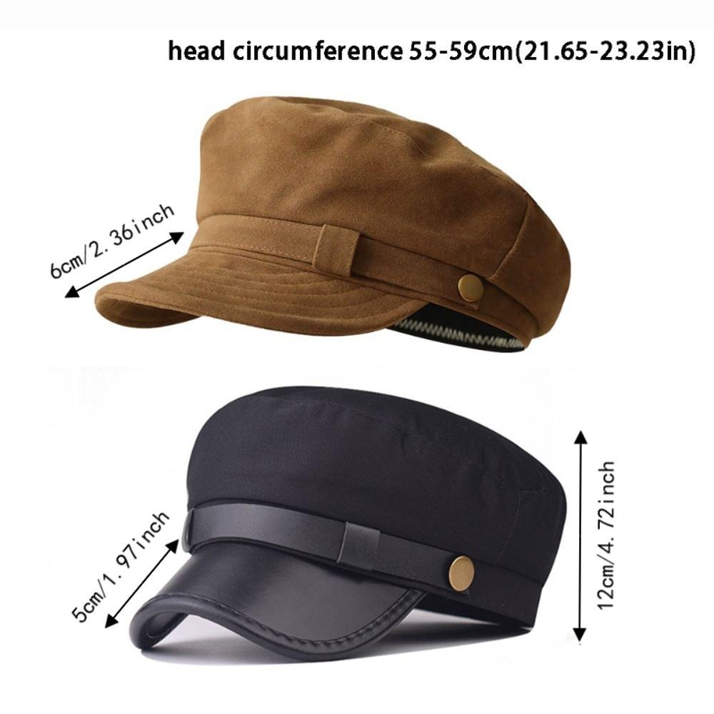 Cotton Cloth Flat Top Hat Suede Painter Hat Retro Newsboy Cap Autumn Winter