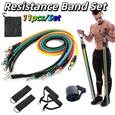 Набор из 11 шт./набор эластичных лент с защитой от разрыва, портативный набор тяговых тросов, фитнес-тренировки