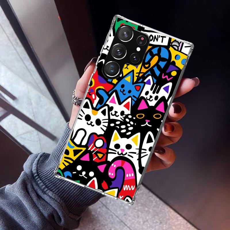 Graffiti Fashion Cool Phone Case For Samsung Galaxy S23 S24 S25 Edge S26 Ultra S22 + S21 Plus S20 FE Cover Silicone Print Shell