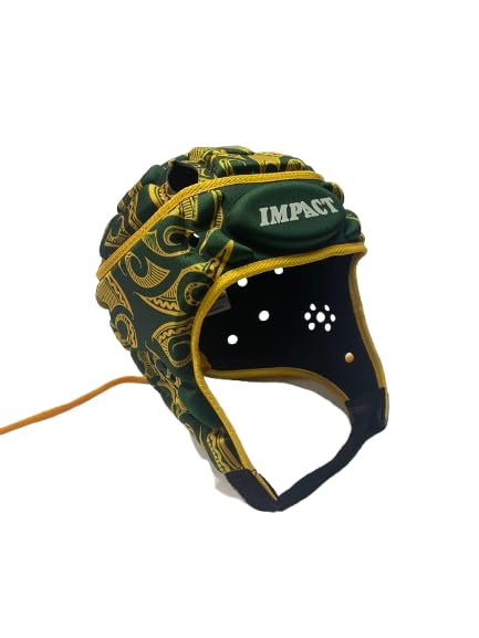 IMPACT Headcap V2 Premium Вентилируемый шлем для регби WR Approved (ранее IRB Марк) Амортизация Дышащий Легкий Премиум [Маори Зеленый (L)]