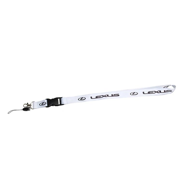 1pc Car Lanyard Straps Double-sided Logo Cell Phone Hanging Work Lanyard Car Keychain Auto Accessories Pendant Men Gift Key Ring