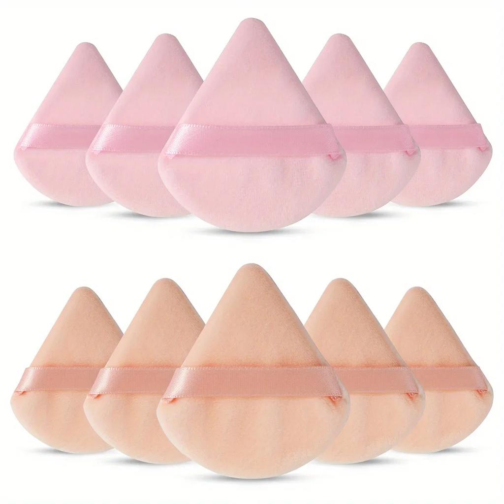 10 Pieces Powder Puffs Triangle Cosmetic Powder Puff Reusable Powder Sponge Makeup Foundation Sponge For Face Powder Makeup Tool