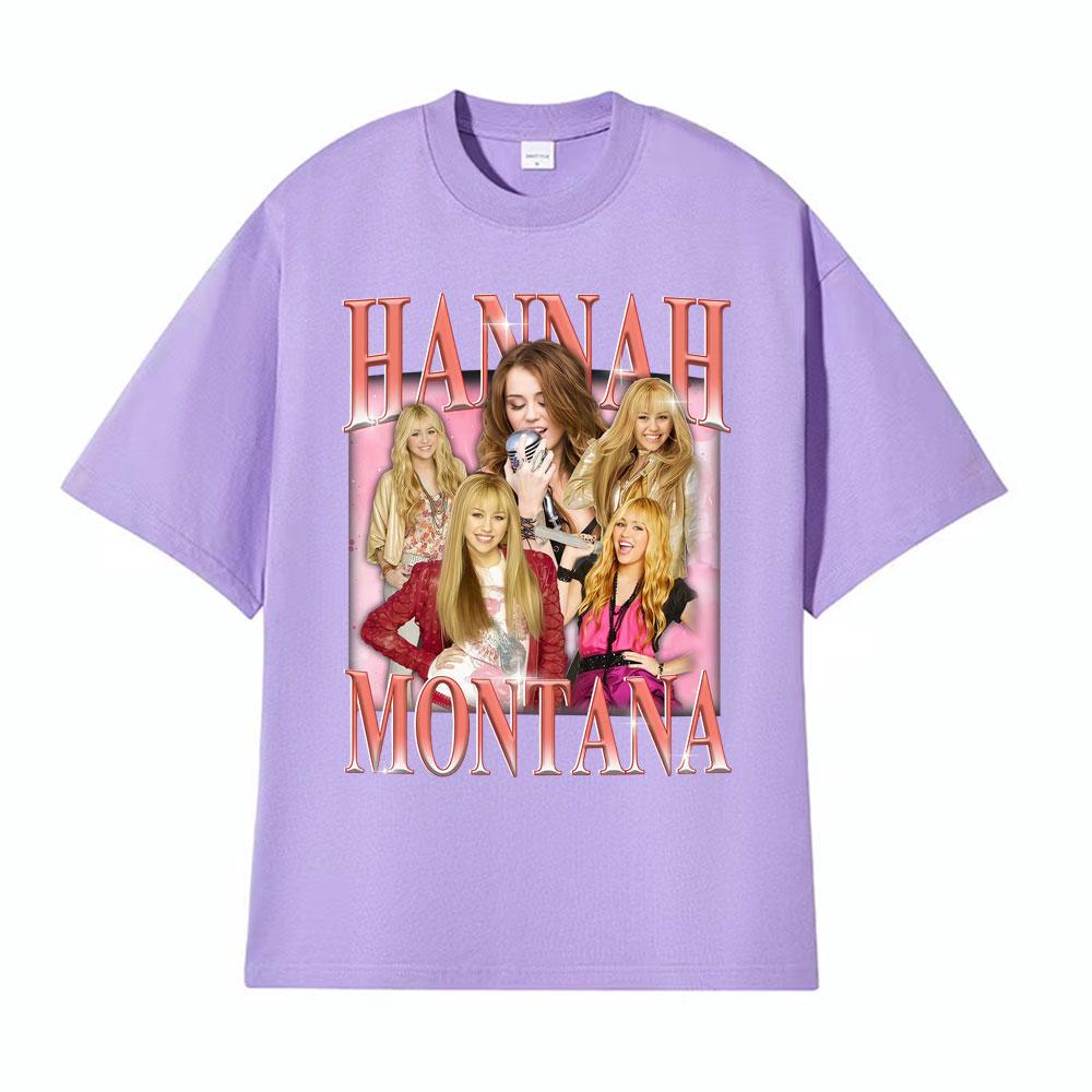 Hannah Montana Vintage 90s Graphic Tshirt Men Womens Clothing Aesthetic High Street T Shirts 100 Cotton Short Sleeve Tshirts