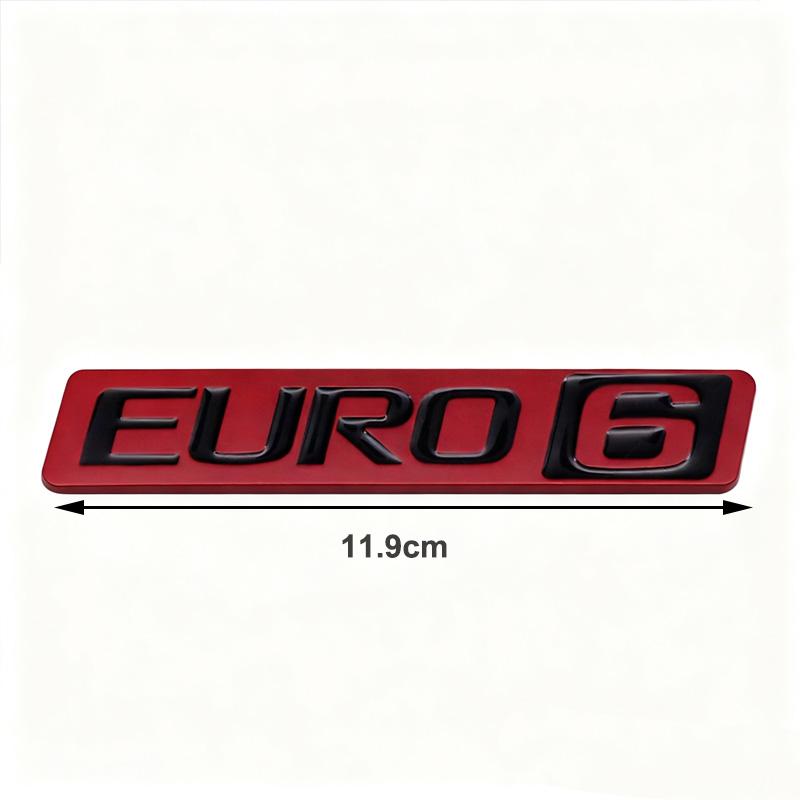 3D Metal EURO6 Car Trunk Emission Label Sticker For Decorative Accessories