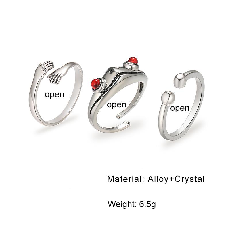 2024 Ретро кольцо с изображением лягушки, трехсекционное кольцо с холодным ветром, индивидуальное кольцо в стиле панк, модное нейтральное трендовое кольцо