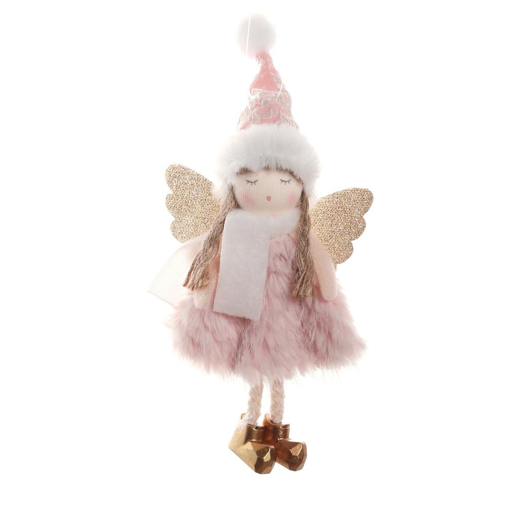 Lovely Christmas Angel Plush Doll Hanging Pendant Christmas Decoration for Home Christmas Tree Decorations Xmas New Year Gifts