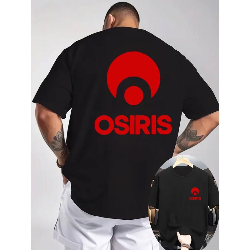 Мужская футболка с узором OSIRIS, дышащая, с круглым вырезом, с короткими рукавами, повседневный топ, для повседневной носки и активного отдыха - Можно стирать в машине