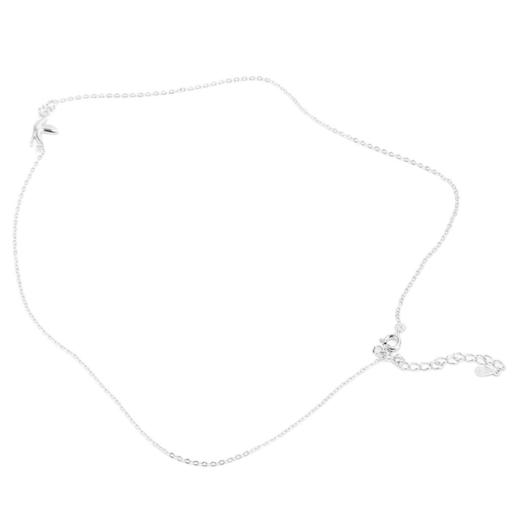 Silver Pendant Necklace Beautiful Elegant Adjustable Cute Dove Bird Pendant Necklace for Women Platinum