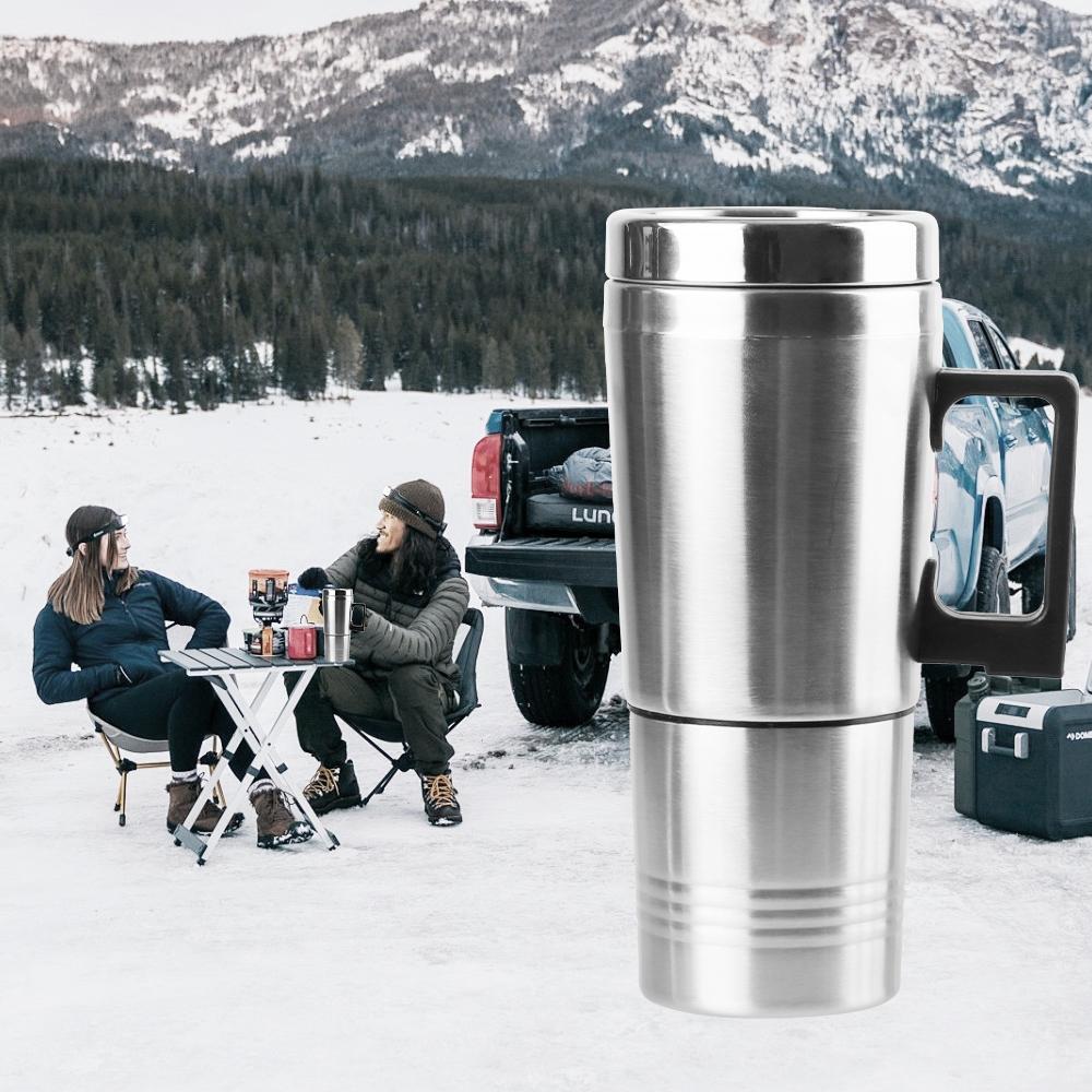 Термокружка для воды, кофе, молока, 12 В/24 В, 300 мл, электрический нагревательный автомобильный чайник, походный дорожный чайник, чашка для подогрева автомобиля, портативная из нержавеющей стали