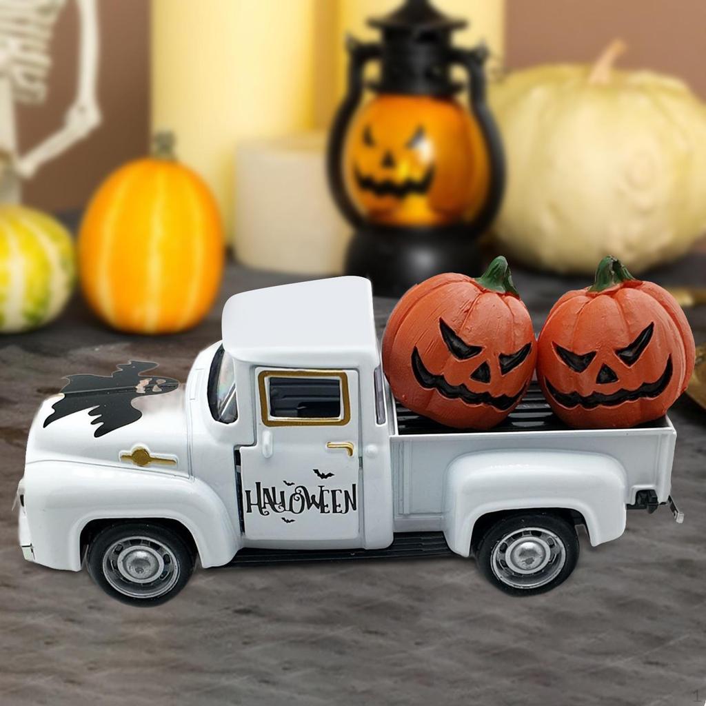 Halloween Alloy Truck Model Table Decor Creative Scary Pumpkin for Favor