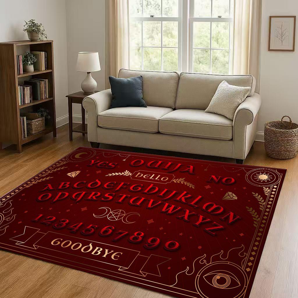 HD Retro Witch Spirit Ouija Board Art Living Room Non-Slip Area Rug Carpet for Bedroom Kids Playroom Sofa,Home Decor Doormat