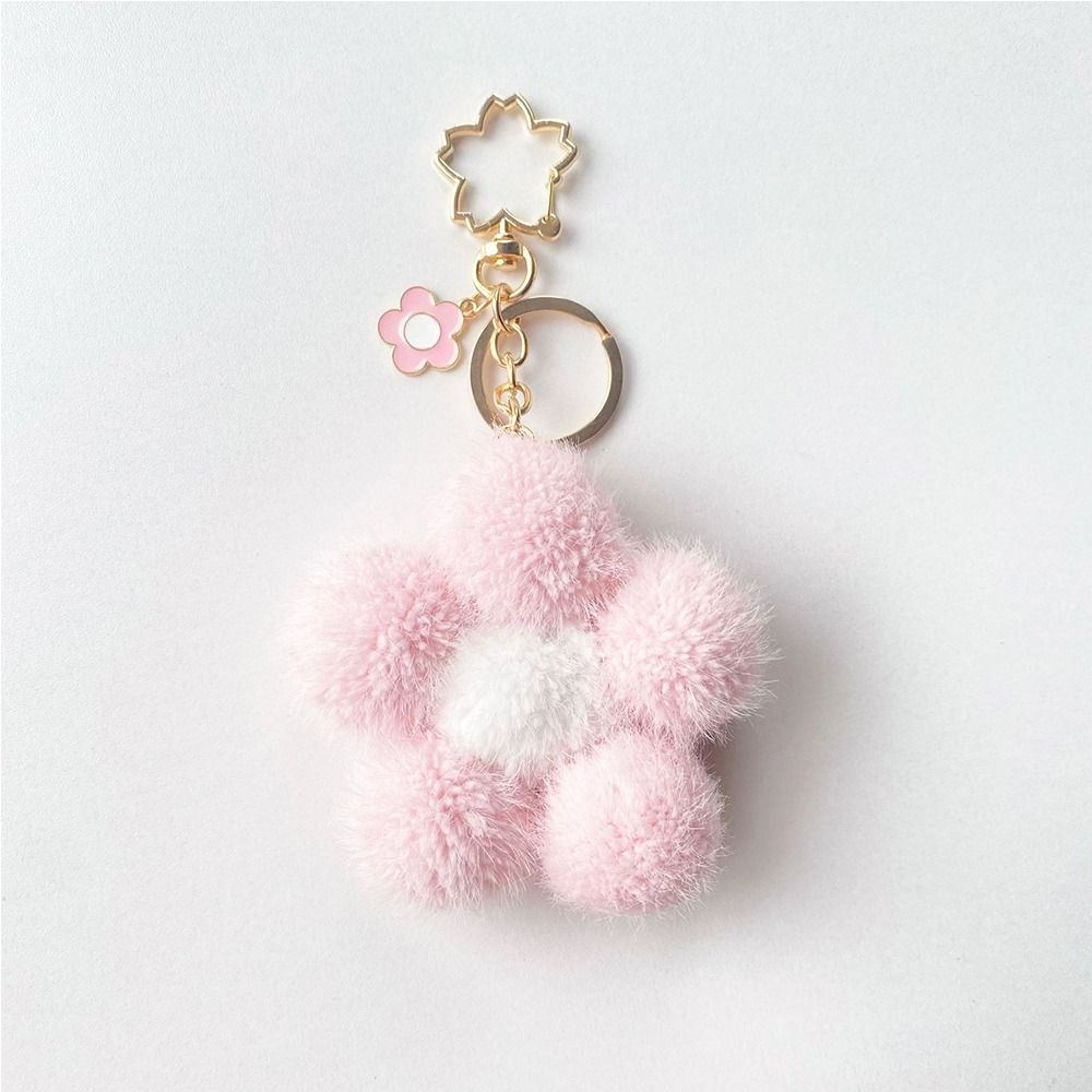 Chain Plushball Bag Pendant Backpack Charms Cartoon Plush Pendant Stuff Plush Toy Flower Keychain