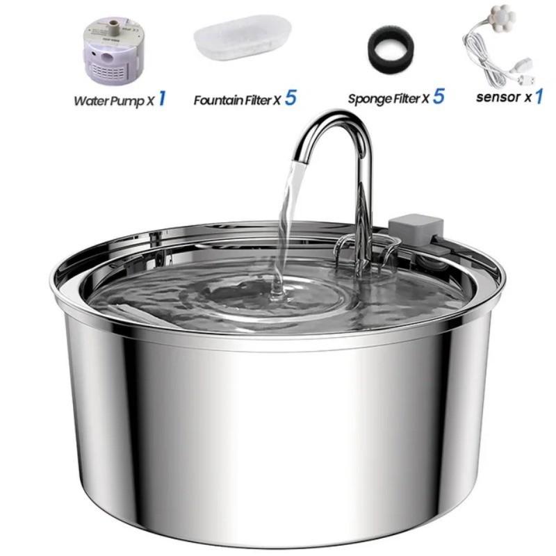 3.2 л Автоматическая поилка для кошек, Питомец, Умный индукционный дозатор воды, USB, Нержавеющая сталь, Принадлежности для питья воды для домашних животных, Устройство