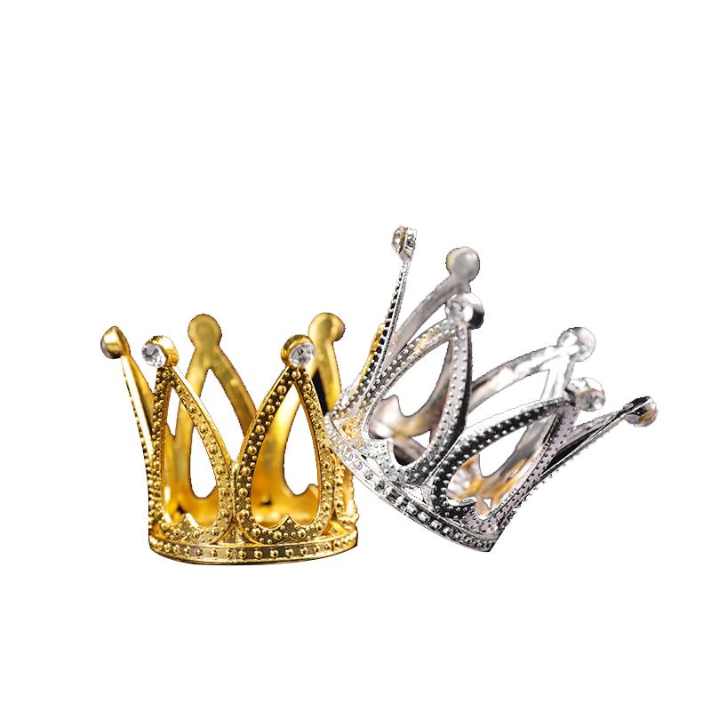 Mini Crystal Princess Crown Cake Topper for Girls' Birthday Dress-up