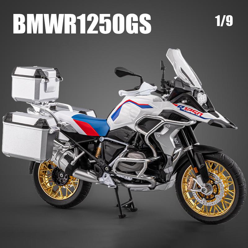 1/9 BWM R1250GS ADV Литой из сплава Модель мотоцикла Игрушечный транспорт Коллекция Звук и свет Внедорожный Автоцикл Игрушки Машина