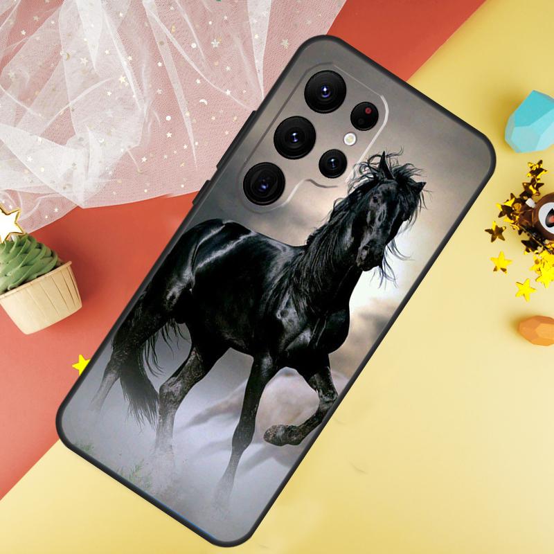Красивый Черный Конь Чехол Для Samsung Galaxy S22 S23 S24 Ultra S8 S9 S10 Plus Note 10 20 Ultra S20 S21 FE Чехол