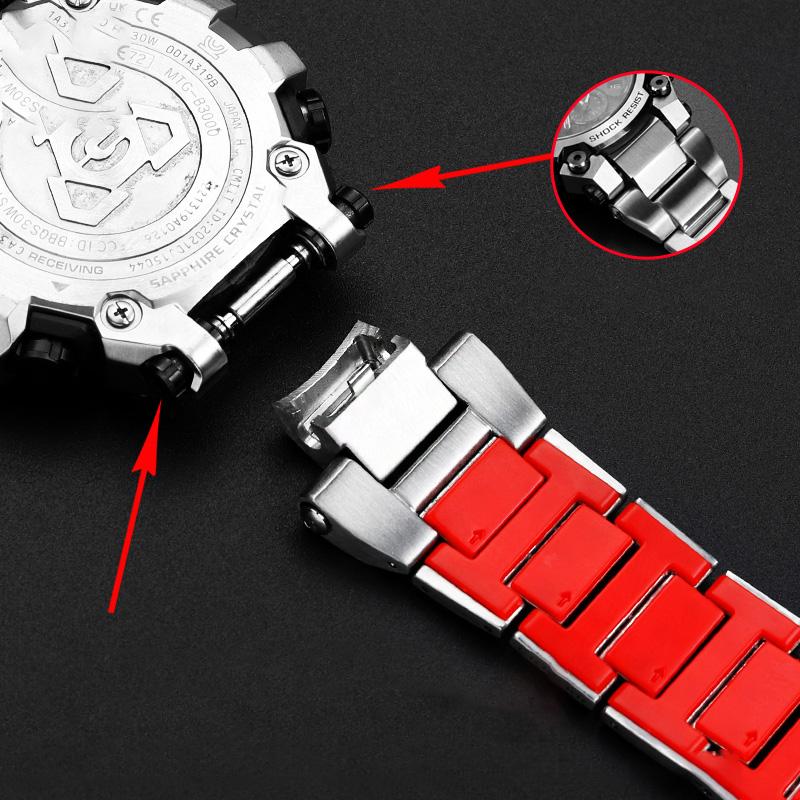 Ремешок из нержавеющей стали для серии Casio MTG-B3000, стальной быстросъемный ремешок для часов из нержавеющей стали, аксессуары, мужской браслет