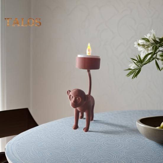 Подсвечник в виде обезьяны, литой PLA, яркие детали резьбы, надежная фигурка обезьяны на четырех ногах, домашний декор, акцент