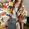 Милые женские рубашки в цветочном стиле для пляжного отдыха, летние свободные повседневные кардиганы, топы на пуговицах, шикарные женские блузки