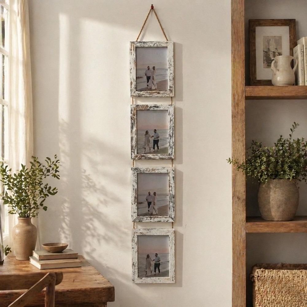 Linked Photo Holder Wall Art Picture Frame 6-Inch Vertical Photo Wall  Bedroom
