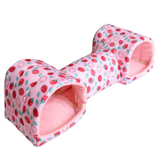 Кровать-туннель для маленьких животных, плюшевая кровать-гнездо для хомяка, морская свинка, уютное укрытие, тепло