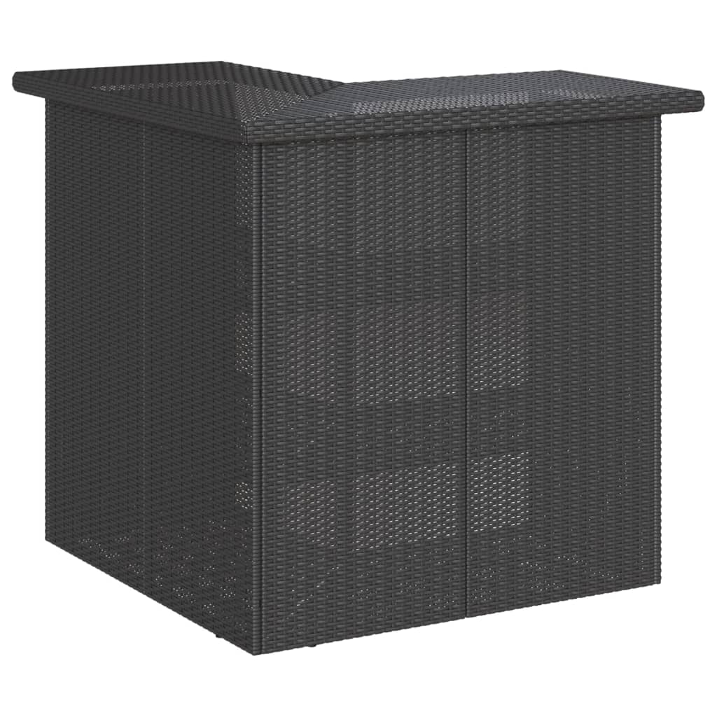 5 Piece Garden Bar Set with Cushions Black Poly Rattan