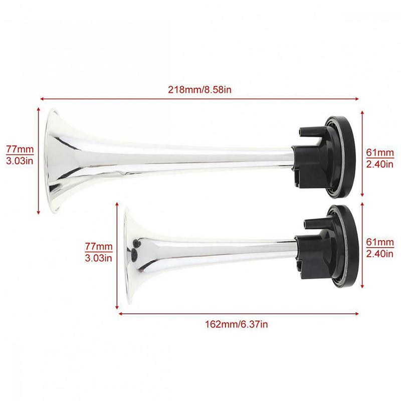 2шт черный воздушный рожок двойной труба воздушный насос воздушный рожок труба автомобиль грузовик поезд лодка