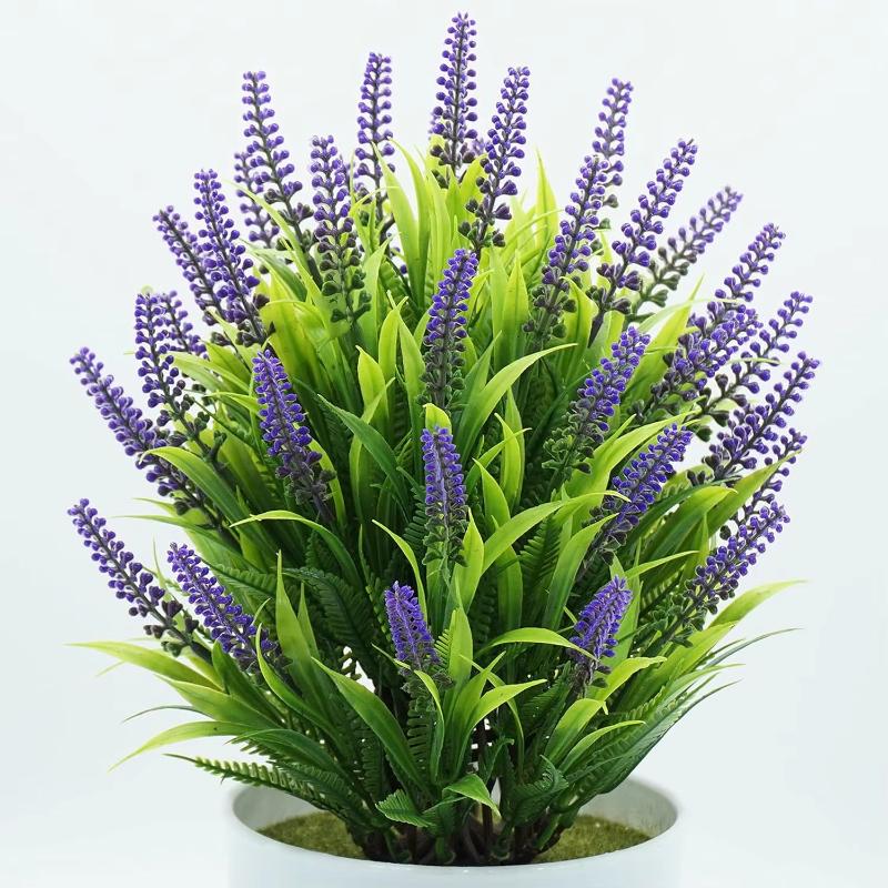 Lavender Artificial Flower Pot Artificial Bonsai Interior Decorations Suitable for Home Office Living Room Decoration