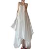 2025 Summer New Minimalist Irregular Hem Suspender Long Dress Women's Loose and Beautiful Solid Color Sleeveless Travel Photography Dress