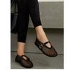 Round Headed Mesh Buckle Strap Shoes for Women, Flat Shoes, Mesh Shoes, Hollowed Out Single Shoes, Fishing Net Shoes