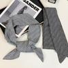 Silk Scarf, Long Strip, High-end Sense, Pointed Corners, Black and White Twill, Large Streamer, Women's Spring and Autumn Versatile Long Scarf, Scarf.