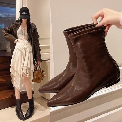 Женские ботильоны высшего качества из мягкой кожи, короткие ботинки, женские плоские зимние модные женские ботинки челси, модные, больших размеров 41 42