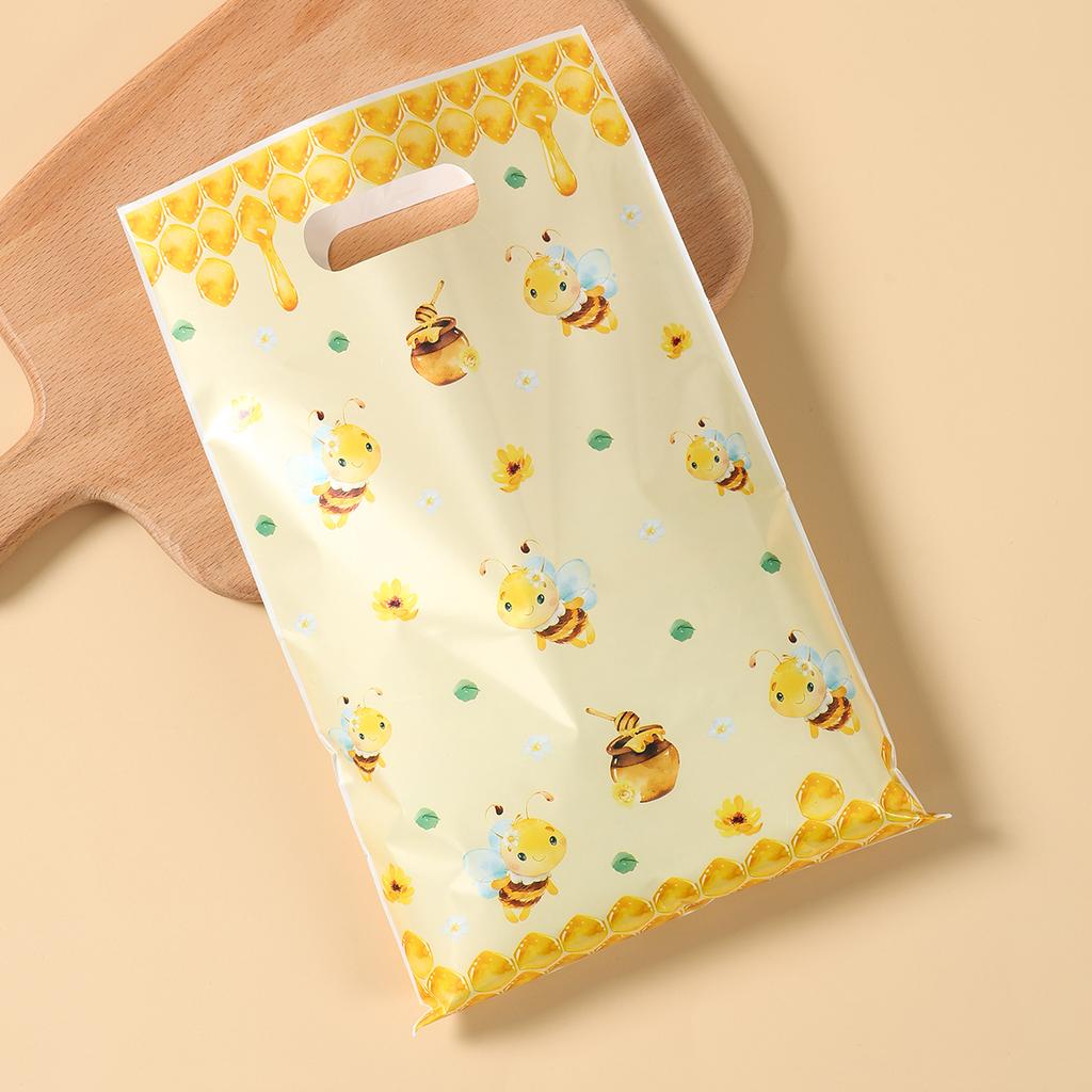 10/25/50pcs Bee Candy Handbags Little Bee Party Cookie Biscuit Packaging Box Bee Gift Bag Birthday Party Decor Kids Baby Shower