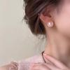 Pink Pearl Stud Earrings For Beauty Women Simple Elegance Light Luxury Ear Accessories Party Jewelry Gifts