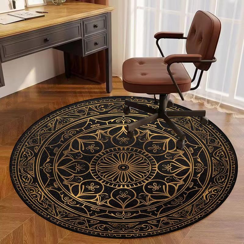 Домашний декор Европейский круглый ковер для спальни Прикроватный коврик для вращающегося кресла Мягкий Нескользящий Коврик для зоны кофейного столика Коврик для пола в столовой