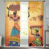 African Women Sheer Curtains Bedroom Voile Curtain Living Room Window Sheer Curtains Kitchen Tulle Drapes