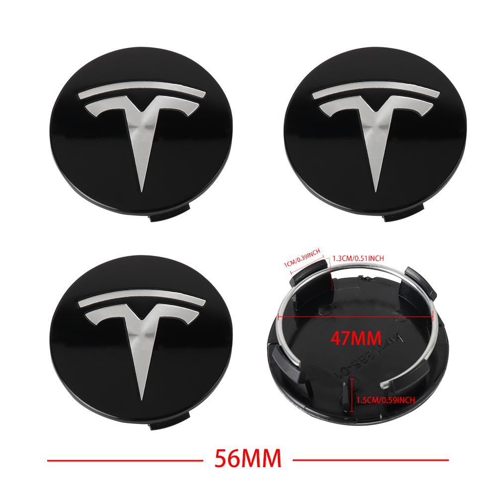 4pcs For Tesla Model 3 Model S Model X Model Y Cybertruck Roadster Car Badge Wheel Center Hub Cap Cover Accessories Auto Styling