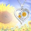 Ожерелье с подвеской в ​​виде подсолнуха для женщин, подвески в форме сердца, модные украшения, подарки для девочек