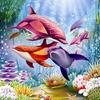 Full 5D Diy Diamond Painting Cartoon Animal Dolphins Embroidery Cross Stitch Home Decor Handmade