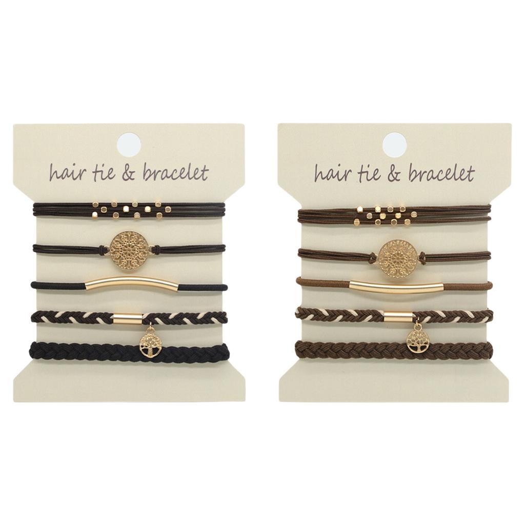 Pack Of 10 Elastic Hair Scrunchie Bracelets For Women And Girls Hair Rope Ponytail Holder For Curly Heavy Long Hair