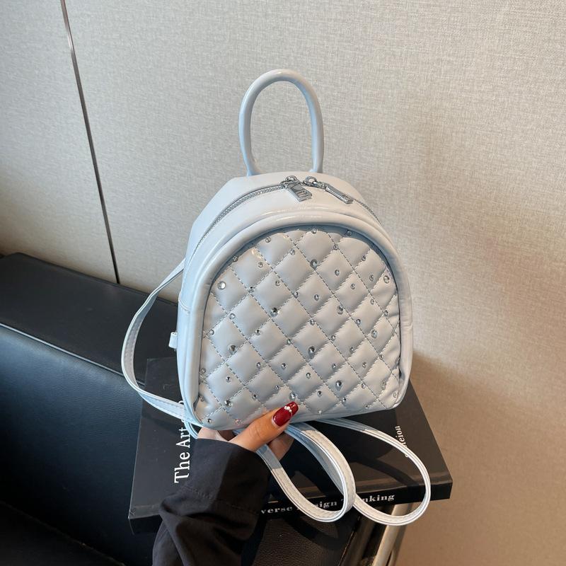 Mini Backpack Women's New Fashion Rhombus Backpack Summer Leisure Travel Small Bag