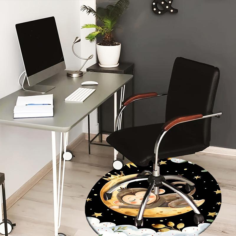 1PC Monkey Clouds Non-Slip Floor Round carpet, Office, family, bedroom, Large Area Rug Indoor Rugs, Durable PolyesterH0366