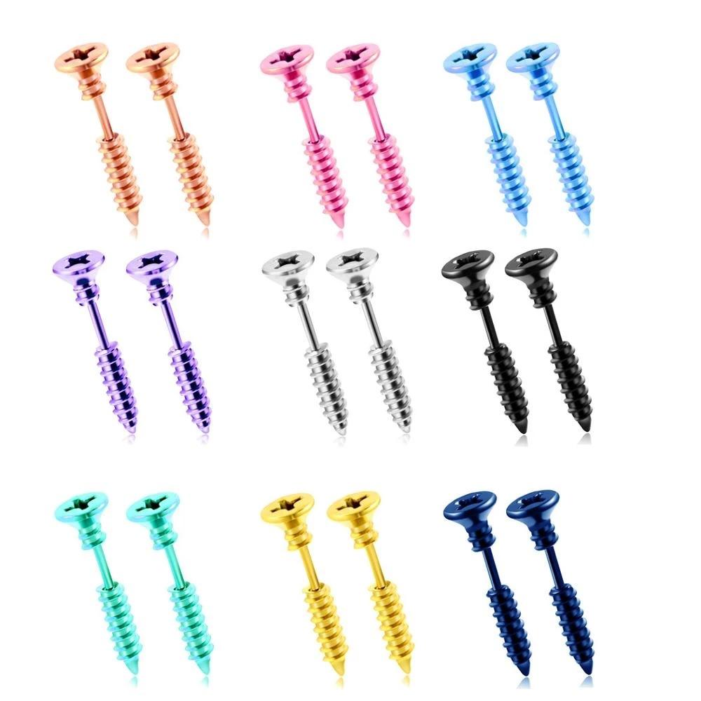Stainless Steel Screw Nail Ears Ear Bone Bone Nails Male and Female Personality Hip -hop Earrings Earrings