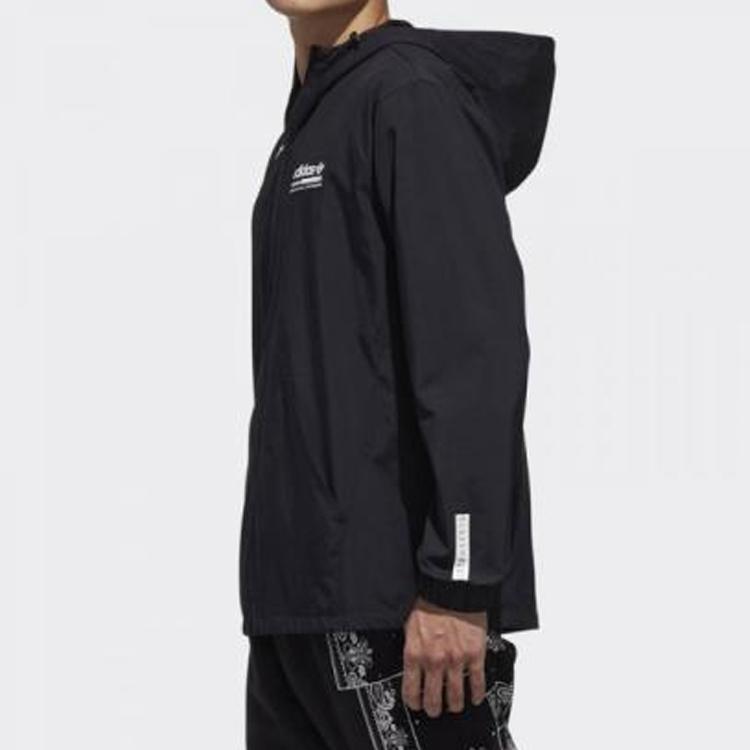 adidas Originals Kaval Logo Спортивная куртка с капюшоном Мужская верхняя одежда Черный DX4236