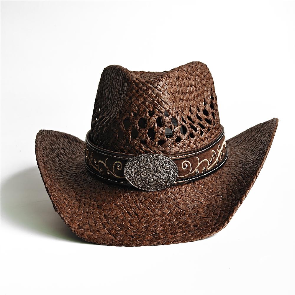 New Embroidery Accessories Straw Cowboy Hat For Women And Men – Western Sun Hat For Country Concert Rodeo And Cowgirl Outfit