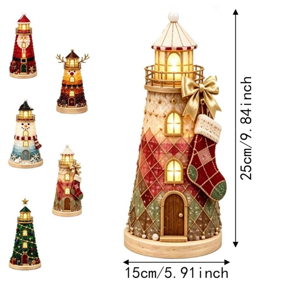 LED Lights Christmas Lighthouse Kit DIY 3D Christmas Craft Beginner-Friendly
