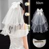 White Bridal Veil Lace Edge Women's Tulle New Wedding Veil